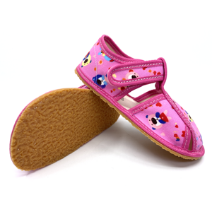 Barefoot papuče Baby Bare Pink teddy Velikost: 23
