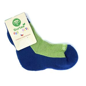 Ponožky Surtex 70% Merino Modré se zelenou Velikost: 34 - 35