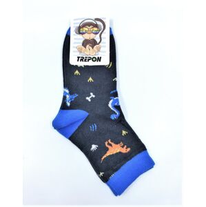 Bavlněné ponožky Trepon Dino tmavě šedá Velikost: 31 - 34