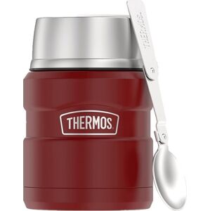 Thermos Termoska na jídlo se skládácí lžící a šálkem - rustic red 470 ml