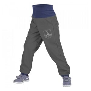 UNUO Batolecí Softshellové kalhoty s fleecem tm. šedé + reflexní obrázek Evžen Velikost: 86 - 92