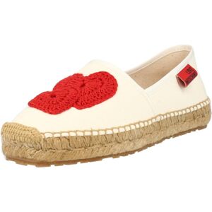 Espadrilky 'SCARPAD' Love Moschino červená / černá / barva bílé vlny