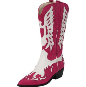 Kovbojské boty Nasty Gal pink / bílá
