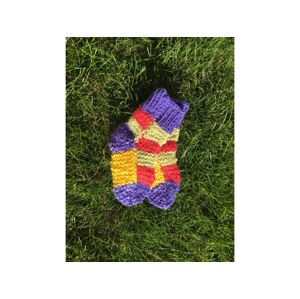 Ponožky od Magdy Ručně pletené veselé ponožky vel. 23-26 Barva: fialová-žlutá