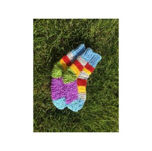 Ponožky od Magdy Ručně pletené veselé ponožky vel. 27-30 Barva: sv.modrá-fialová