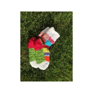 Ponožky od Magdy Ručně pletené veselé ponožky vel. 27-30 Barva: bílá-fialová