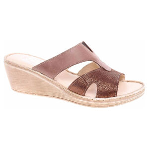 Dámské pantofle Safe Step 68724 brown shiny-brown 41