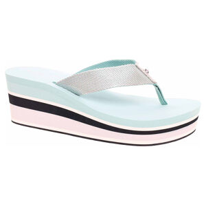 Dámské plážové pantofle Tommy Hilfiger FW0FW03864 447 aqua haze 40