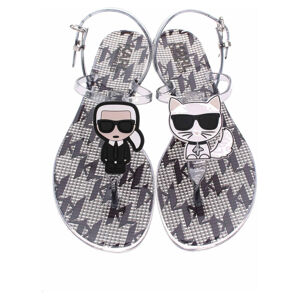 Plážové sandály Karl Lagerfeld dámské KL80002M V50 mid grey rubber w-black 38