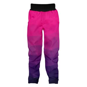 WAMU Dětské softshellové kalhoty, MOZAIKA, fialová Velikost: 152-158