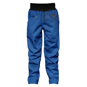 WAMU Dětské softshellové kalhoty, DŽÍNY, modrá Velikost: 152-158