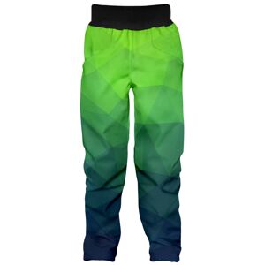 WAMU Dětské softshellové kalhoty, MOZAIKA, zelená Velikost: 134 - 140