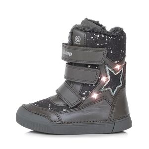 Dětské svítící zimní boty DD Step W068-368B Dark Grey Velikost: 29