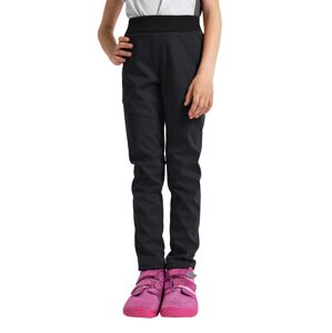 UNUO Dětské softshellové kalhoty s fleecem pružné Sporty, Černá Velikost: 104 - 110