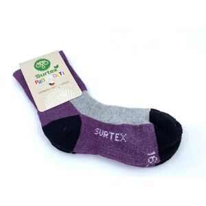 Zimní ponožky Surtex 70% Merino Fialovo šedé Velikost: 18 - 19