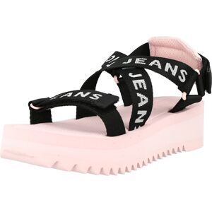 Tommy Jeans Sandály pastelově růžová / černá / bílá
