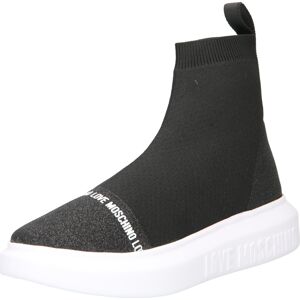 Love Moschino Slip on boty šedý melír / černá / bílá