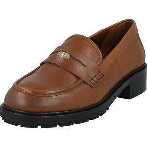 TOMMY HILFIGER Slipper hnědá / zlatá