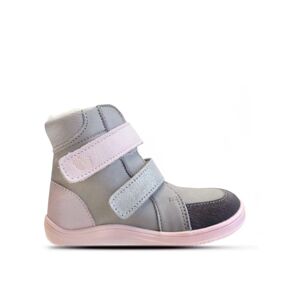 BABY BARE FEBO WINTER Grey Pink Asfaltico | Dětské zimní zateplené barefoot boty - 33