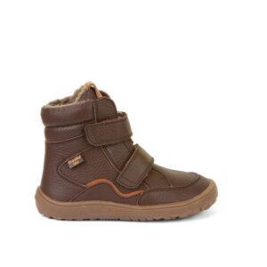 FRODDO VYŠŠÍ KOŽENÉ BOTY WAVE Zimní Brown | Dětské zimní zateplené barefoot boty - 35