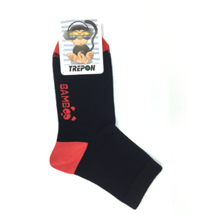 Bambusové ponožky Trepon HUGO černá/červená Velikost: 35 - 38