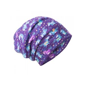 UNUO Fleecová čepice Jednorožci na noční obloze Velikost: M