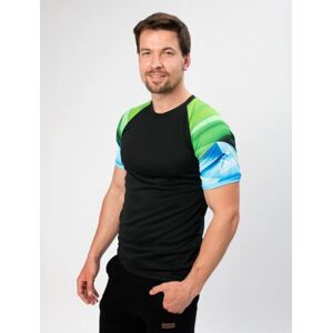 Drexiss Pánské Funkční CoolMax tričko SHAPES GREEN BLUE Velikost: M