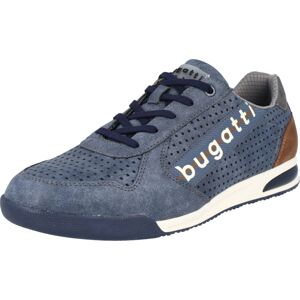 bugatti Sportovní šněrovací boty 'Trevor' chladná modrá / koňaková / bílá