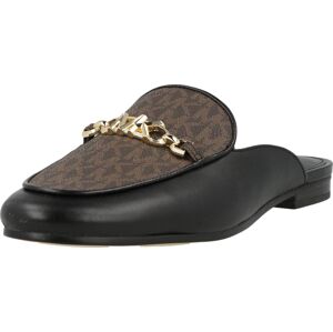 Pantofle 'TIFFANIE' MICHAEL Michael Kors hnědá / tmavě hnědá / zlatá / černá