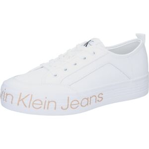 Tenisky Calvin Klein Jeans béžová / černá / bílá