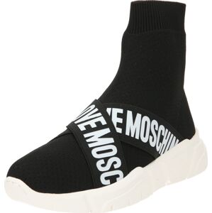 Love Moschino Kotníkové tenisky černá / bílá