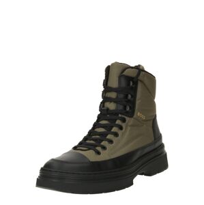 Šněrovací boty 'Eloy' BOSS Black světle žlutá / khaki / černá