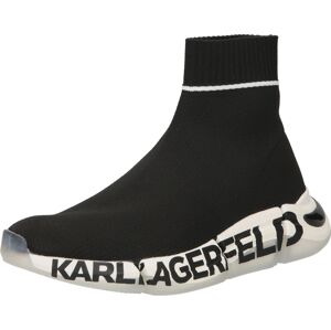 Karl Lagerfeld Kotníkové tenisky 'QUADRA' černá / bílá