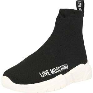 Love Moschino Kotníkové tenisky černá / bílá