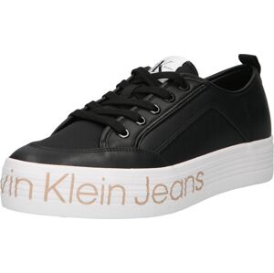 Tenisky Calvin Klein Jeans zlatá / černá / bílá