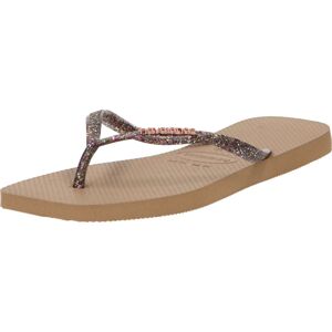 HAVAIANAS Žabky hnědá / růžově zlatá / fialová / stříbrná